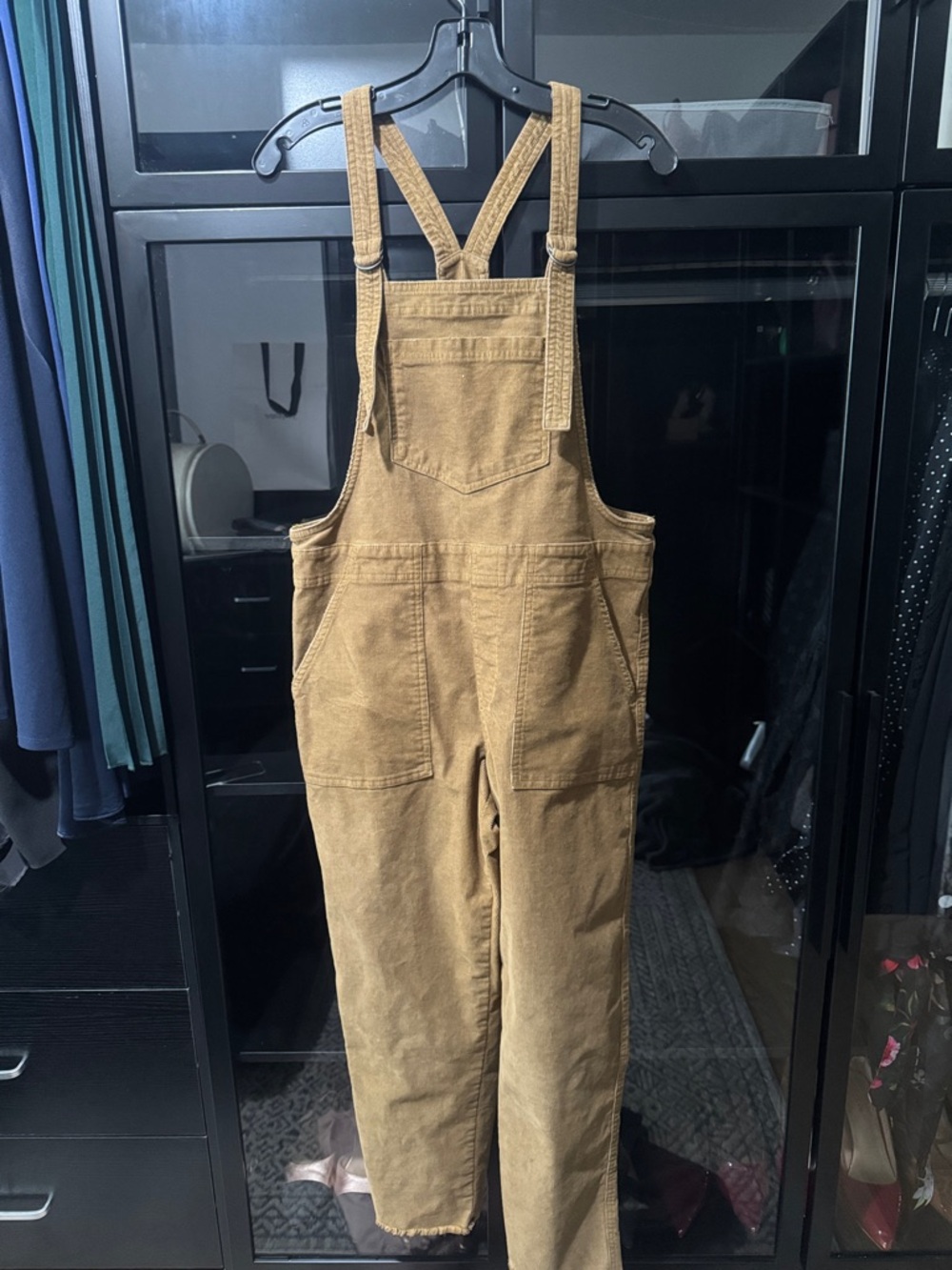 aerie Tan Corduroy Overalls